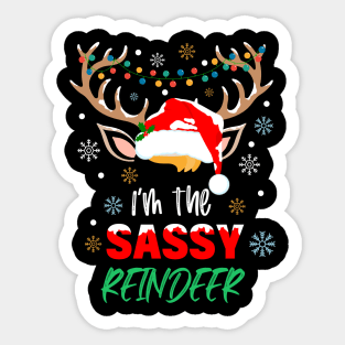 I'm The Sassy Reindeer Christmas Funny Pajamas Family Xmas Sticker